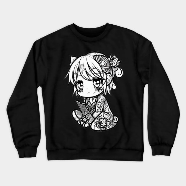 Kawaii Tattoo Crewneck Sweatshirt by Jason's Finery